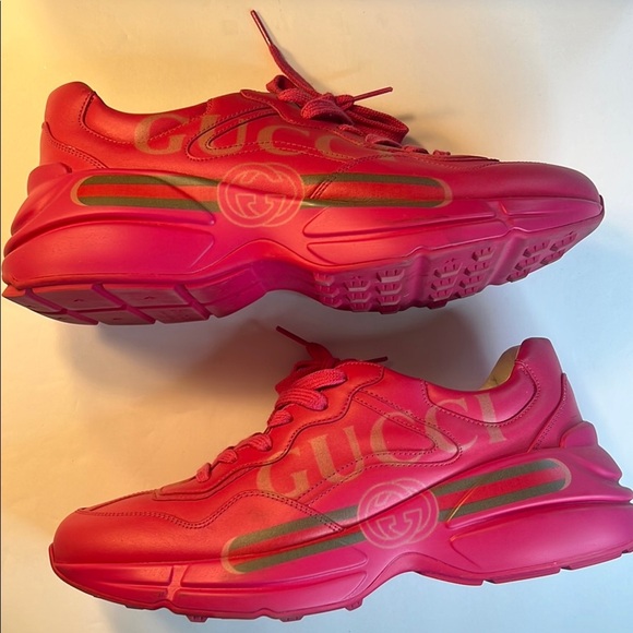 EUC Gucci Women’s Pink Sneakers – Size 40.5 (US 10.5) – Luxury Designer with Box - Picture 14 of 16